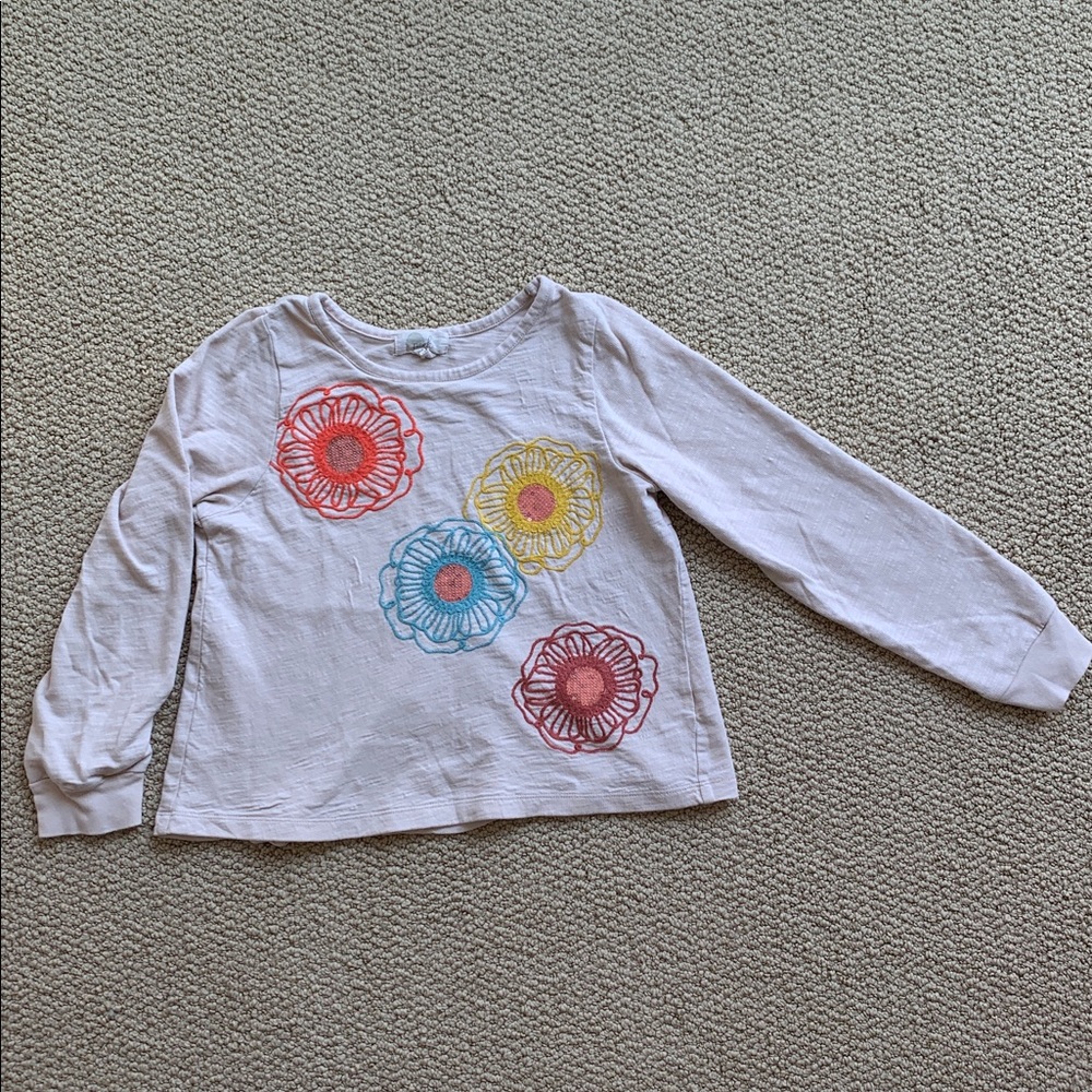 Peek Long Sleeve Tee with Colorful Floral Design